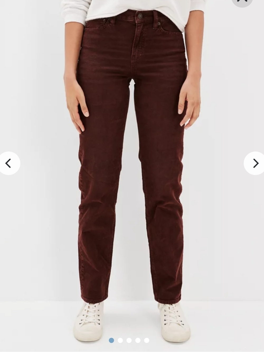 American Eagle Stretch Corduroy '90s Straight Pant. Dark Brown. Size 10.